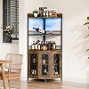 64" Tall Corner Bar Cabinet with LED Strip, 5-Tiers Industrial Bar Cabinet with Power Outlet and Glass Holder, Wine Cabinet for Home Bar, for Home - 3 of 4