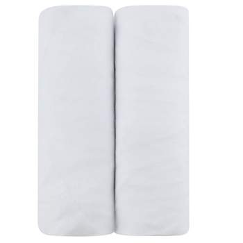 Ely's & Co. Baby Changing Pad Cover - Cradle Sheet  100% Combed Jersey Cotton Solid White 2 Packs