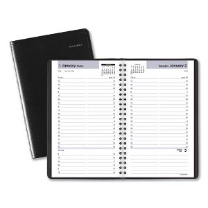 DayMinder Daily Appointment Book, 8.5 x 5.5, Black Cover, 12-Month (Jan to Dec): 2025 - 1 of 4