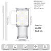 Itopfox Daisy Glass Cup with Lid and Straw, 26oz Clear Tumbler, Customizable Floral Mug for Women, Perfect Gift for Birthday, Mother’s Day, Christmas - 2 of 4
