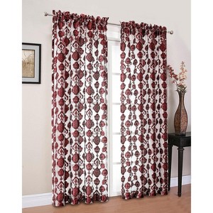 Moroccan Accents by Kate Aurora 1 Piece Rod Pocket Clipped Elegant Sheer Curtain Panel - 1 of 4