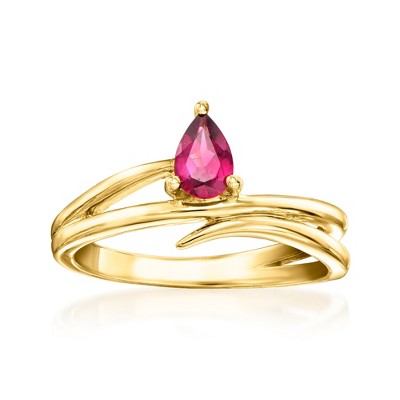 Ross-Simons 0.40 Carat Rhodolite Garnet Wrap Ring in 18kt Gold Over Sterling