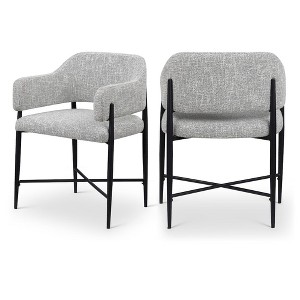 Meridina Furniture,Dame Grey Fabric Upholstered Dining Chair, Set of 2 - 1 of 4