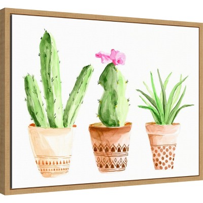 Patterned Succulent Pots Canvas Wall Art Print 24 x 18 Inches