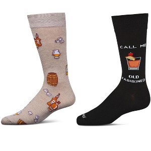 MeMoi Men's 2 Pair Pack Novelty Food and Drink Crew Socks - 1 of 4