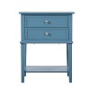 HomeStock Teal Nightstand 28x22x16 Contemporary Bedside Table with Open Shelf Storage, Vibrant Stylish Accent for Bedroom Spaces - 3 of 4