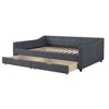Kumasinova Twin/Full Size Daybed with 2 Storage Drawers,Fabric Upholstered Sofa Bed with Button Tufted Back & Piped Arms for Living Room,Bedroom - 4 of 4