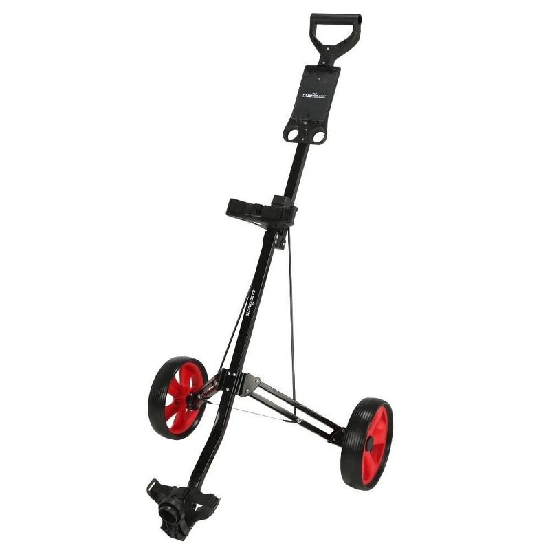 Caddymatic Golf Lite Trac 2 Wheel Folding Golf Cart Black/Red, 5 of 6