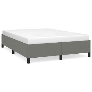 vidaXL Queen Bed Frame, Fabric Upholstered Platform Bed Frame, Dark Gray, No Mattress - 1 of 4