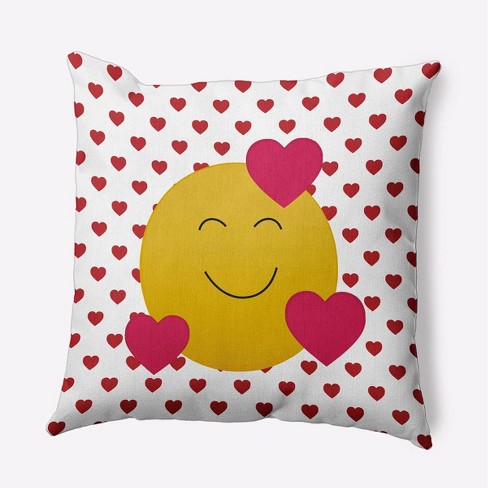 16 x16 Valentine s Day Love Emoji Square Throw Pillow Buddha E By Design Festive Decor Indoor Accent Target