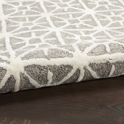 Gray Geometric Handmade Wool Tufted 5' x 7' Area Rug