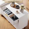 Nasitip 3-Drawer Dresser-Fluted Wooden Nightstand with Deep Storage, Wide Top Chest Organizer - 2 of 4