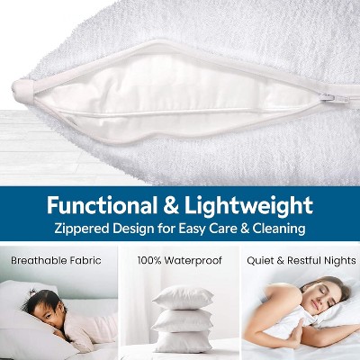 Guardmax White Cotton Terry Top Waterproof Pillow Protector - Standard Size