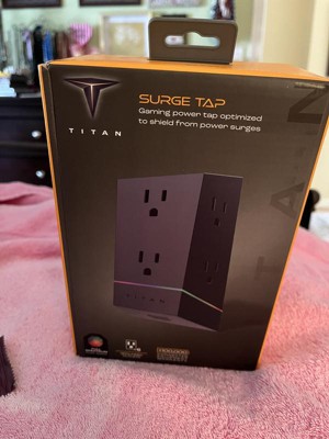 Titan 8 Outlet 3200 Joules Surge Protector with ColorChanging LED