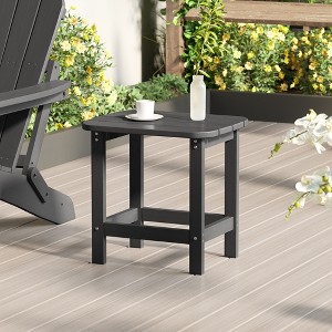 Sonkuki Patio HIPS Adirondack Side Table, Outdoor Square End Table - 1 of 4