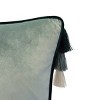 18.5"x18.5" Nolita Reversible Solid Velvet to Faux Linen Stacked Tassel Square Throw Pillow - Edie@Home - 3 of 4