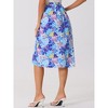 Allegra K Women's Summer Beach Flowy Ruched Front Tropical Floral Midi Skirt - 4 of 4