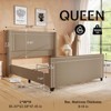 Bed Frame with 58" Tall Headboard,Silver Plating Trim,Velvet Upholstered - 4 of 4