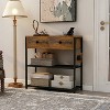 Entryway Table With Outlets USB Ports 2 Drawers Open Storage Shelves Sofa Table Narrow Long Console Table - 2 of 4