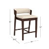 Dresden Non Swivel Counter Height Barstool Walnut - Hillsdale Furniture: Matte Finish, Upholstered, Wood Legs - 3 of 4