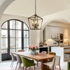 8 in. Black 4-Light Geometric Open Cage Pendant Chandelier, Dining Room and House Foyer Lighting - 3 of 4