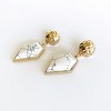 Sanctuary Project by sanctuaire Diamond Shaped Semi Precious White Howlite Drop Earrings Gold - 2 of 4