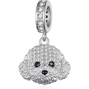 Sterling Silver Poodle Charm - Cute Dog Breed Bead for Bracelets, Gift for Women - 1 of 4