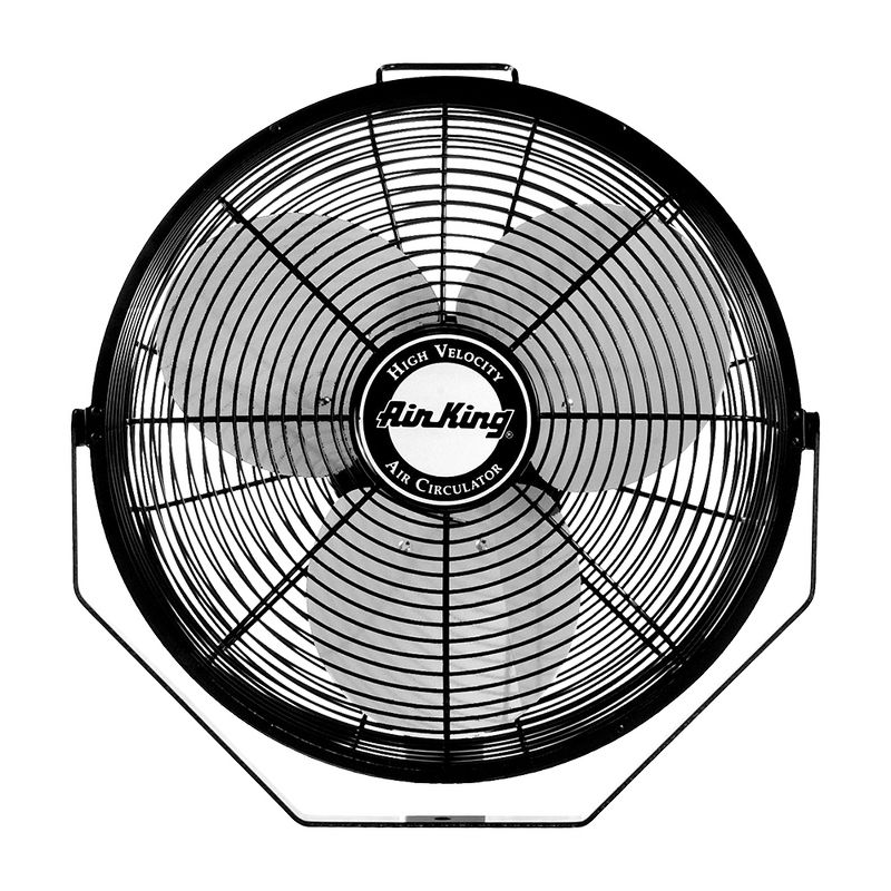 Air King 14 Inch 1/20 Horsepower 3-Speed Indoor Industrial and Commercial Enclosed Pivoting Warehouse Garage Steel Multi-Mount Fan, Black, 1 of 8