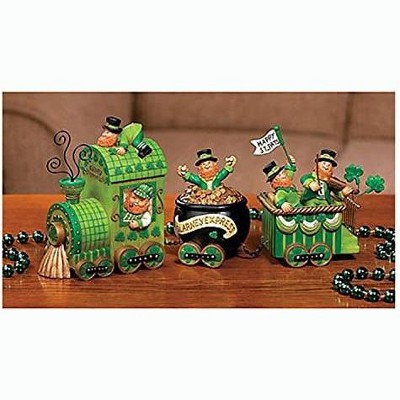Fun Express Celebrating Leprechaun Express Train St Patrick's Day Tabletop Home Accent Decoration