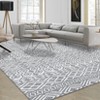 Faux Wool Boho Vintage Floral Printed Area Rug Ultra Thin Low Pile Machine Washable Stain Resistant Non Shedding Pet Friendly Floor Rug with Non Slip - 3 of 4