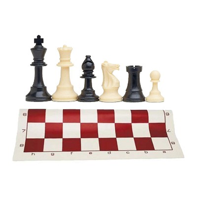WE Games Best Value Tournament Chess Set - 20 in. Vinyl Board, Staunton pcs  