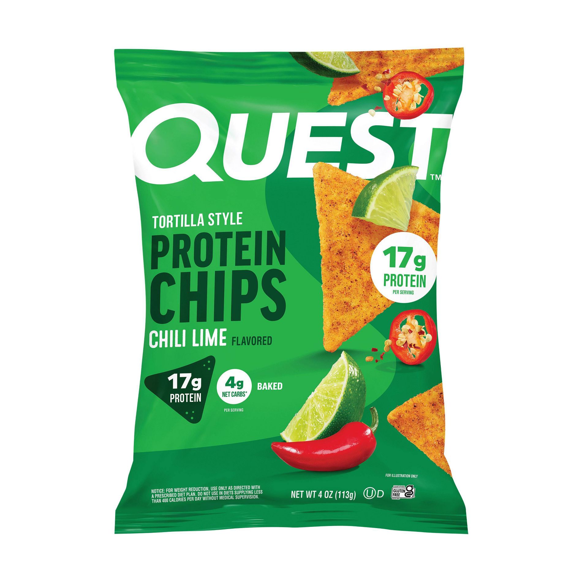 Quest Nutrition Tortilla Style Protein Chips - Chili Lime 4oz