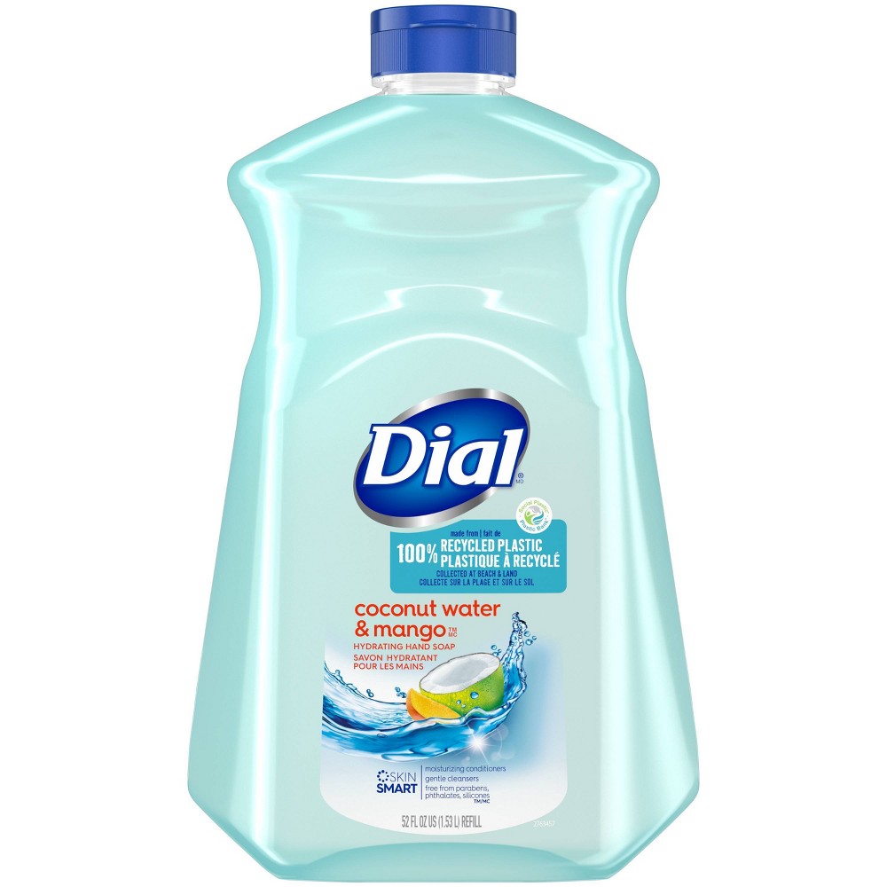 Dial Liquid Hand Soap Refill  Coconut Water & Mango  52 fl oz