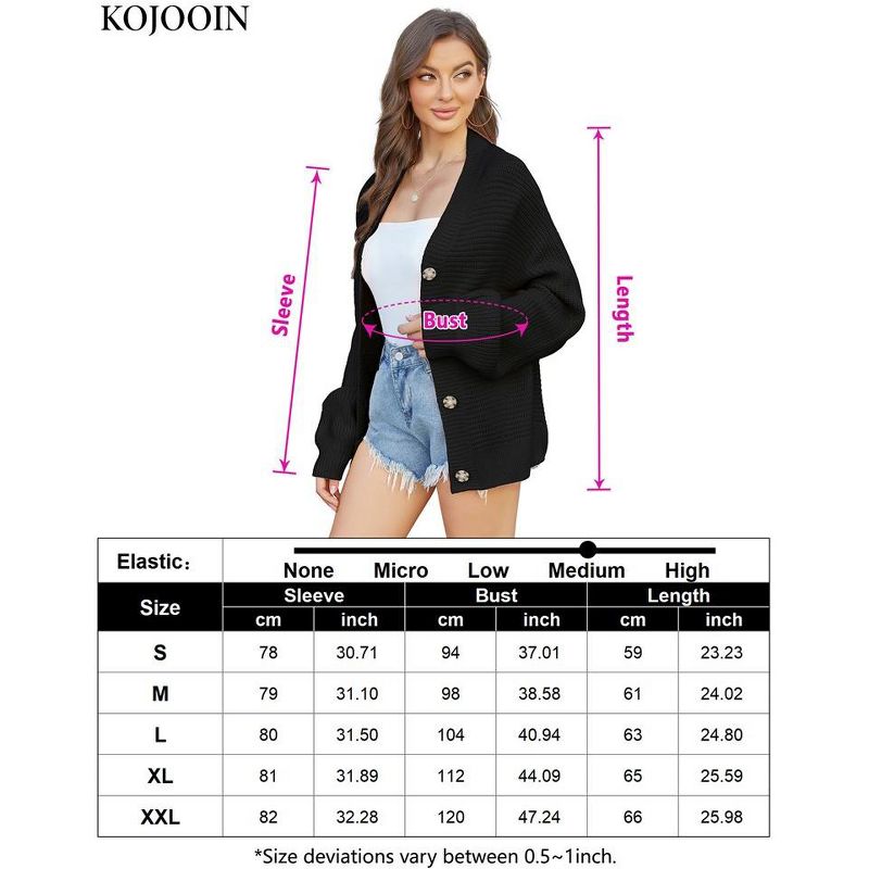 Women's Cardigan Sweater Button Down Long Sleeve Cardigans Loose Cable Knit Outwear, 5 of 6