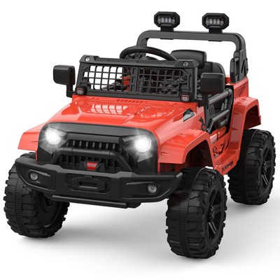 12V Kids Electric Ride On Truck Car w/ Remote Control, Spring Suspension, LED Lights & AUX Port | Outdoor Ride Toy for Boys Girls