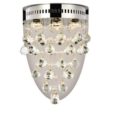 Elegant Lighting Galaxy 3 light Chrome Wall Sconce Clear Royal Cut crystal