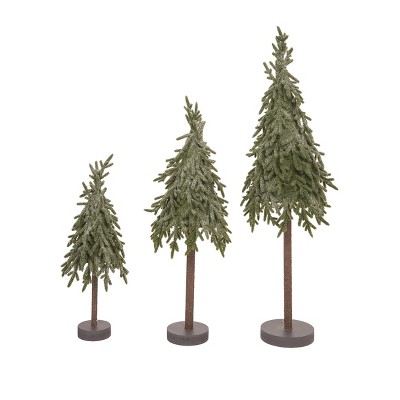 Transpac Foam Shaggy Trees Set of 3 Decorative Objects Tree Figurines Multicolored Foam Christmas Tabletop Decor Indoor Use Gift Giving and Hostess