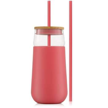 Pinky Up Katherine Glass Tumbler Travel Mug, Reusable Glass With