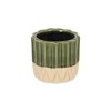 Cheung's Cadeon Blossom Design Round Ceramic Pot with Textured Base- Small - Dark Green - 3 of 4