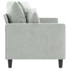 vidaXL Luxurious 2-Seater Sofa in Light Gray Velvet - Comfortable Thickly-Padded Seat with Sturdy Metal Frame and Modern Design - 3 of 4
