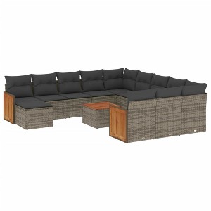 vidaXL Garden Sofa Set Gray - 1 of 4