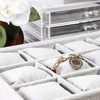 Juvale Watch and Jewelry Tray Organizer with 12 Grid Pillows, Jewelry Storage Showcase Organizer Holder for Men, Women and Girls - 2 of 4