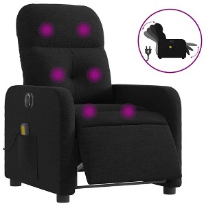 vidaXL Black Fabric Electric Recliner Chair - Massage Armchair with Vibration, Adjustable Foot/Backrest for Living Room, Office - 1 of 4