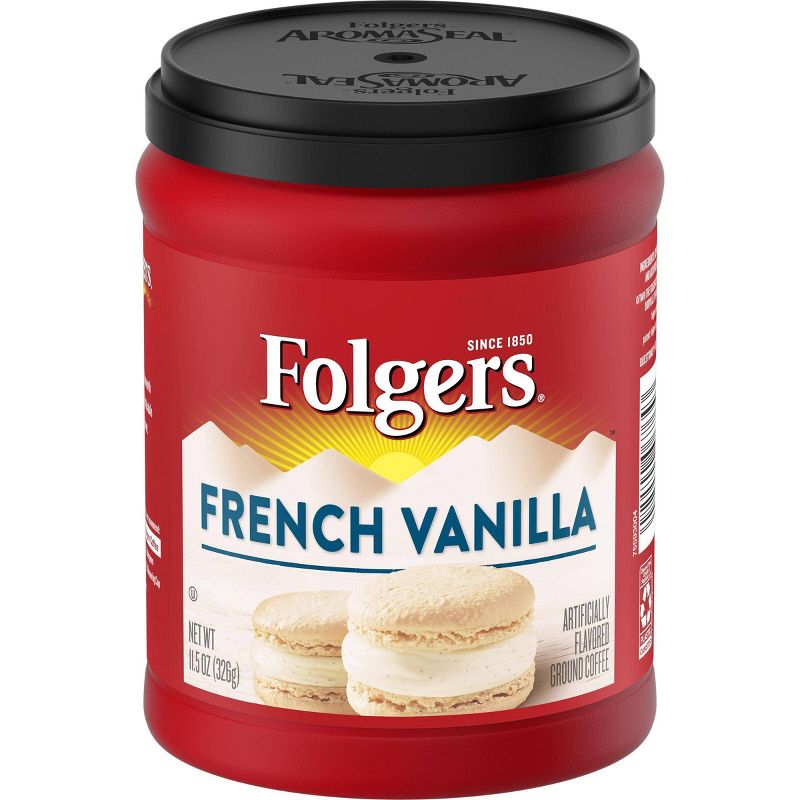Folgers Flavors French Vanilla Mountain Grown Medium Roast Ground Coffee - 11.5oz, 3 of 8