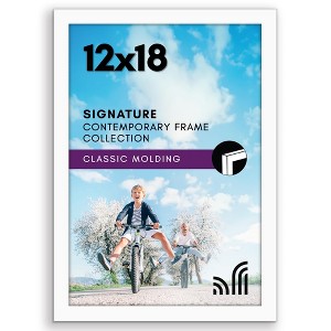 Americanflat 12x18 Picture Frame in White - Composite Wood with Shatter Resistant Glass - Wall Mounted Horizontal and Vertical Formats - 1 of 4