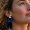 Ross-Simons Lapis Doorknocker Earrings in 18kt Gold Over Sterling - 2 of 3