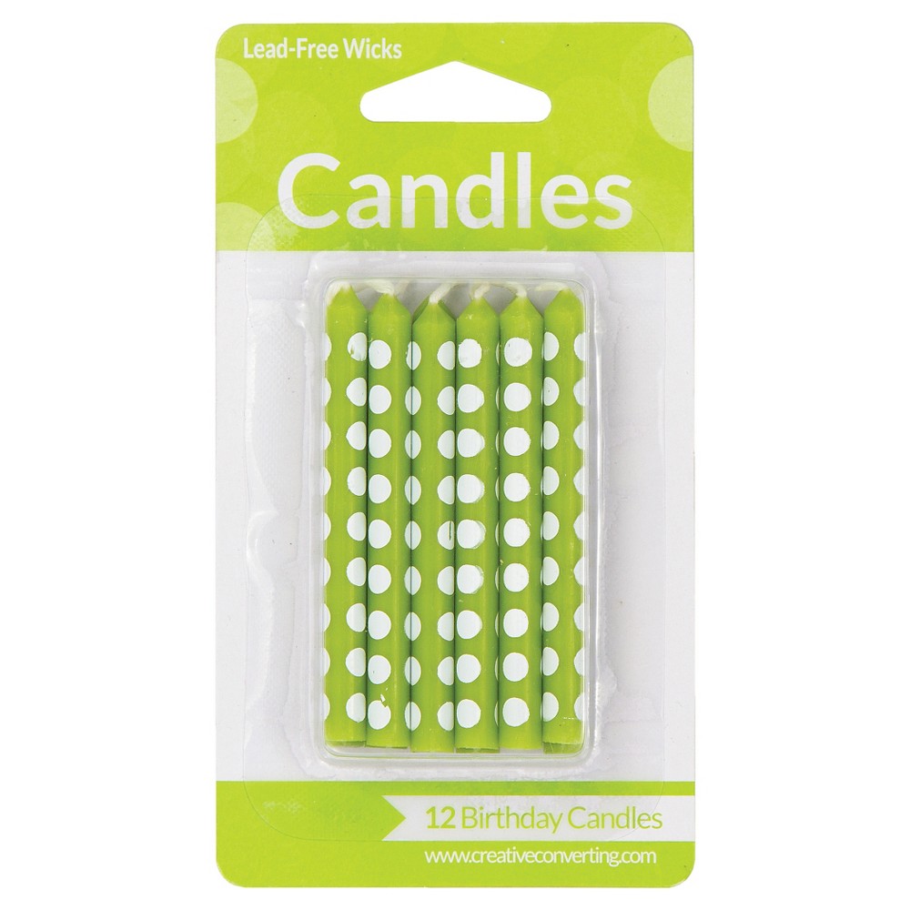 12ct Fresh Lime Dot Candles