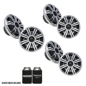 Kicker 8" Silver Marine LED Speakers - 3-Pairs of OEM replacement speakers - 1 of 4