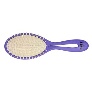 Bass Brushes BIO-FLEX Wood Pin Hair Brush Patented Plant Handle Premium Natural Wood Pins Medium Oval - 1 of 4