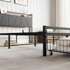 Full Size Bed Frame, Storage Headboard with Charging Station and 2 Storage Drawers,Vintage Brown and Gray - 3 of 4
